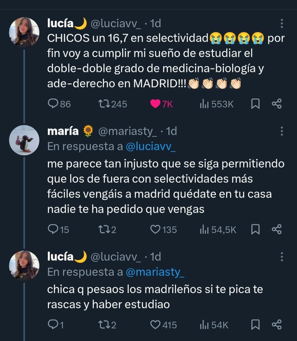 Los Madrileños están teniendo problemas hasta con los "inmigrantes" de su propio país.