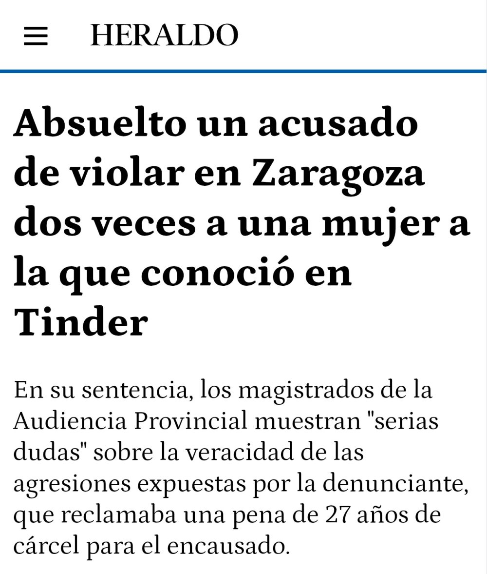 ¿Os acordáis del caso donde pedían al tío 27 años de cárcel por una "viоlасión" a una chica que conoció en Tindr? Pues... ABSUELTO.