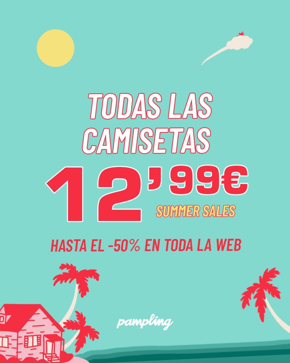 Summer Sales en Pampling: Todas las camisetas a 12,99€ y hasta -50% en toda la web.