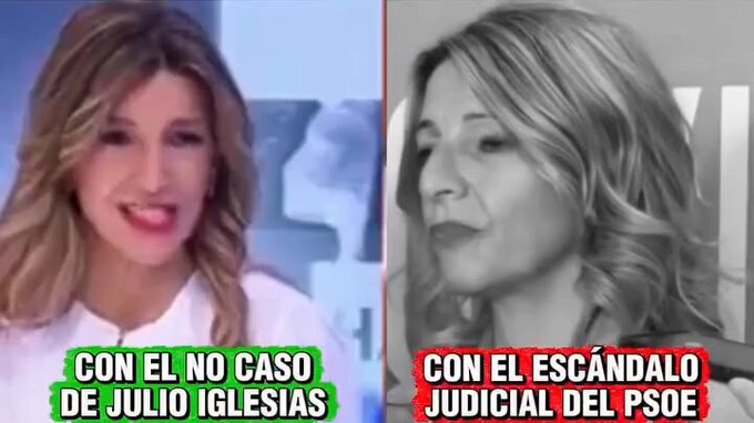 Yolanda Díaz cuando hablando del caso de Julio Iglesias vs Yolanda Díaz hablando del caso PSOE.