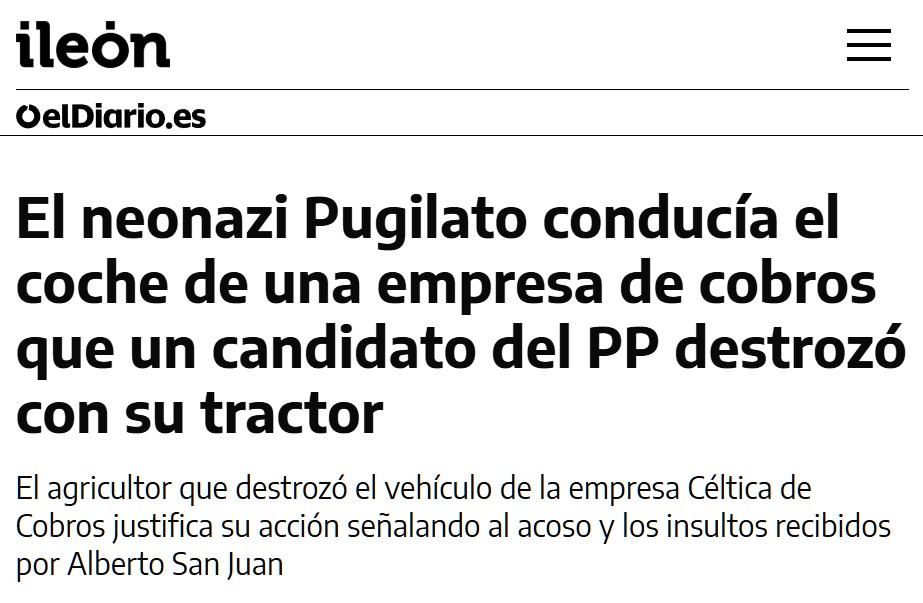 Resulta que el cobrador del coche amarillo que fue destruido por un tractor es Alberto Pugilato.