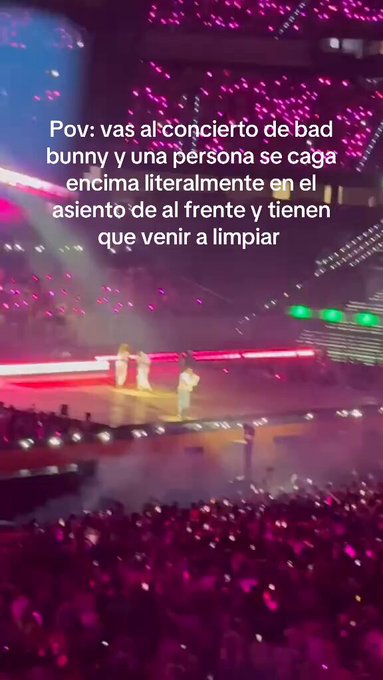 Alguien se cagó mientras estaba en el concierto de Bab Bunny y el que estaba al lado se puso a echar humo con el Váper para quitar el olor