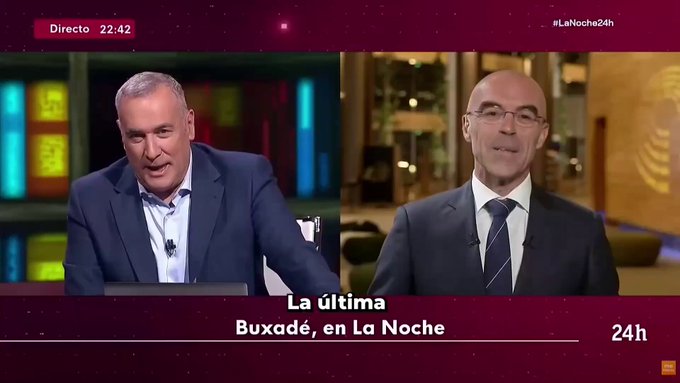 Interesante momento en RTVE: Xavier Fortes a Buxadé (VOX): "Les han dado la razón y les han absuelto, creo que es de justicia recordarlo".