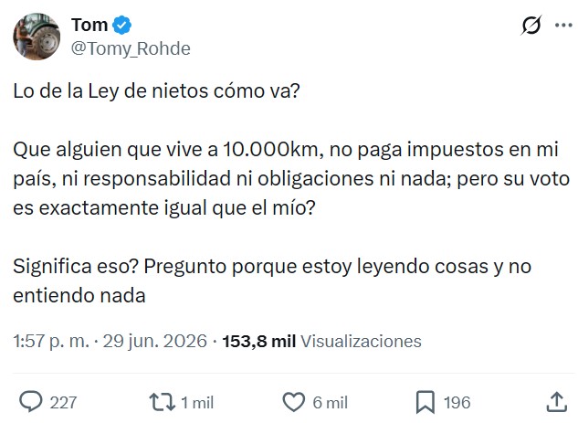 UN MILLÓN de argentinos.