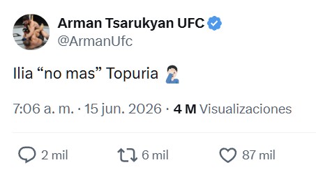 Gana 5 millones apostando por Gaethje y le lanza un dardo a Topuria: “Ilia, si necesitas dinero para tus gastos médicos, avísame”
