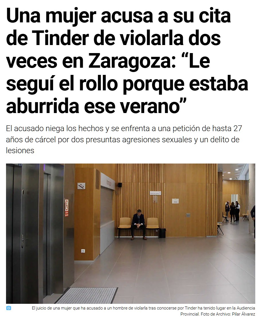 ¿Os acordáis del caso donde pedían al tío 27 años de cárcel por una "viоlасión" a una chica que conoció en Tindr? Pues... ABSUELTO.