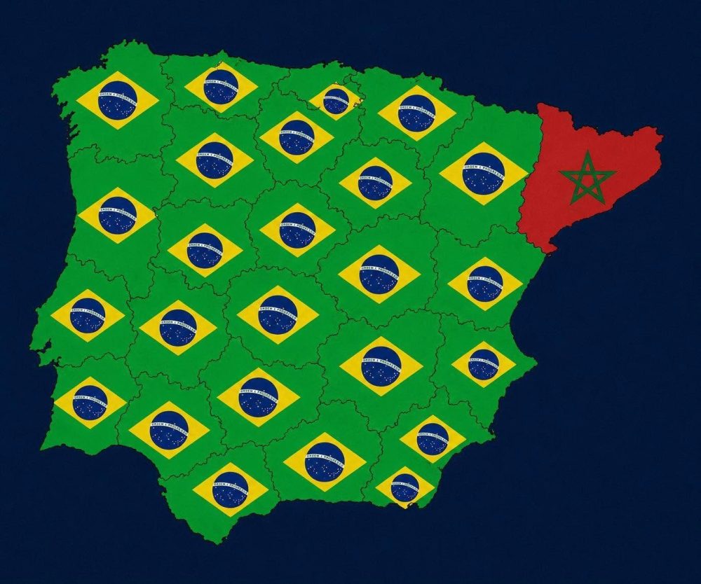 España en el Brasil vs Marruecos.