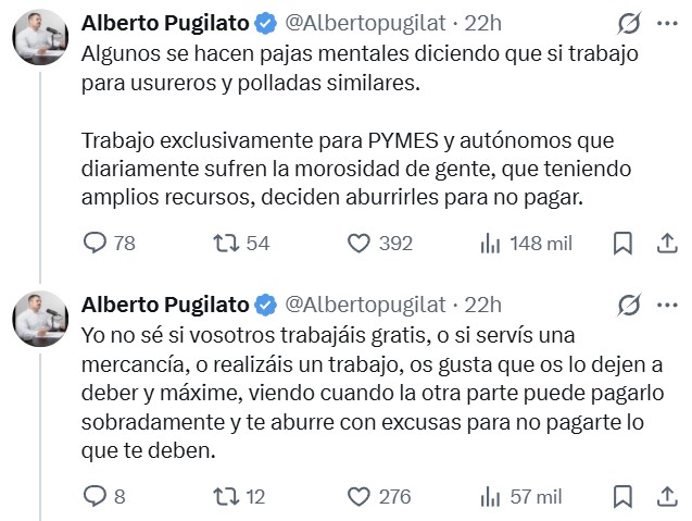 Resulta que el cobrador del coche amarillo que fue destruido por un tractor es Alberto Pugilato.
