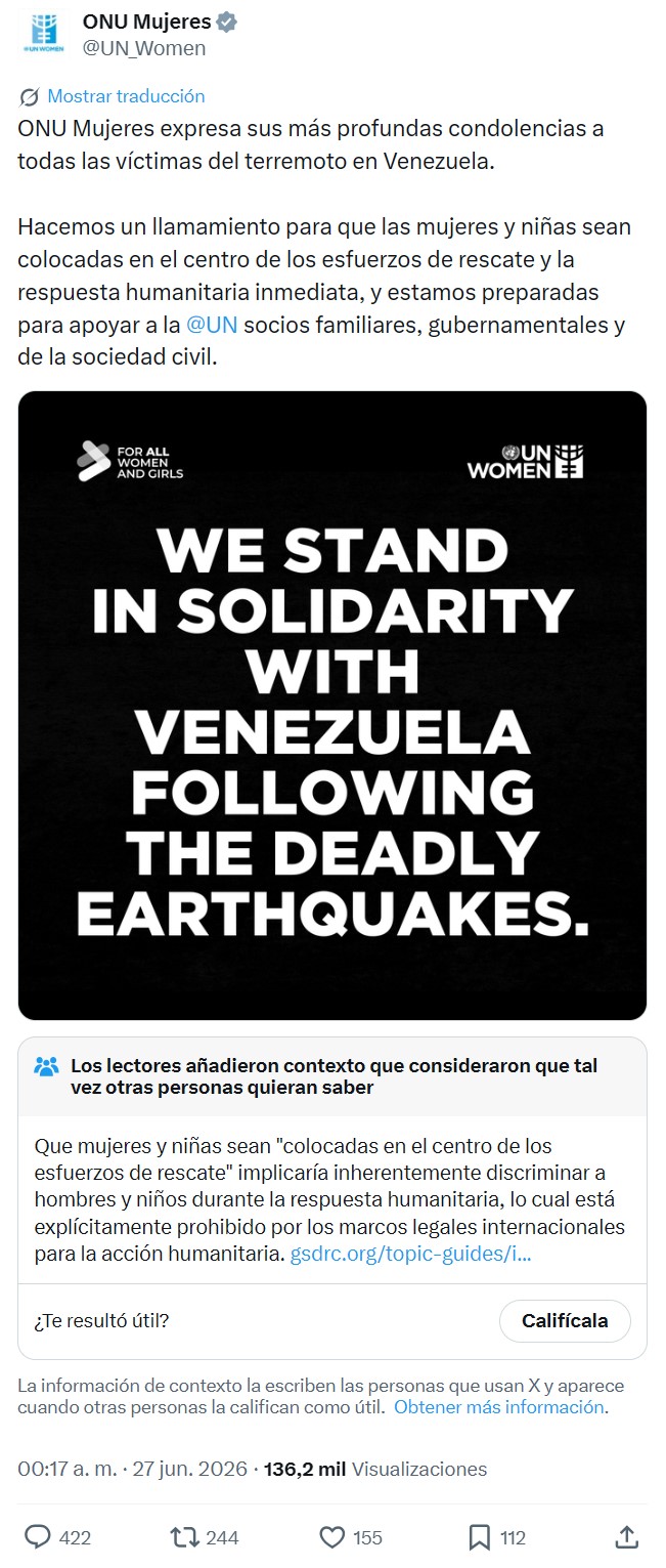Ante la terrible tragedia que ha asolado Venezuela, ONU Mujeres lanza un mensaje claro: Hay que priorizar a las mujeres y niñas.