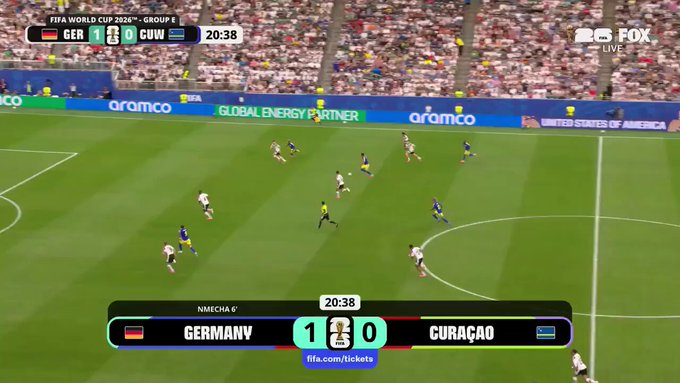 Curaçao, el país más pequeño por población (158.000) en llegar alguna vez a la Copa Mundial de la FIFA, consiguió ayer su primer gol en el torneo contra Alemania.
