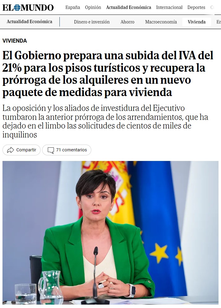 Le van a pedir el 21% a los pisos turísticos cuando los hoteles pagan el 10... Maravillosa jugada.