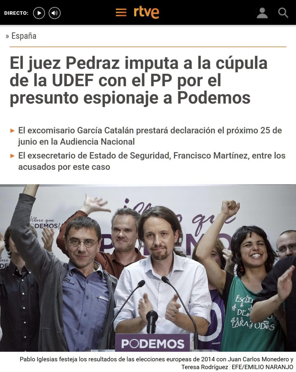 Pedraz imputa a la cúpula de la UDEF durante el gobierno del PP por presunto espionaje a Podemos.