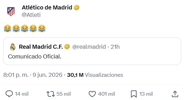 Buen rollito entre el Real Madrid y el Atlético de Madrid.