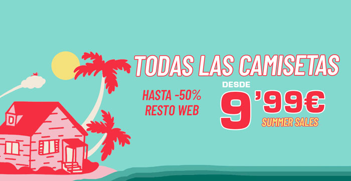 Summer Sales en Pampling: Todas las camisetas desde 9,99€ y hasta -50% en toda la web.