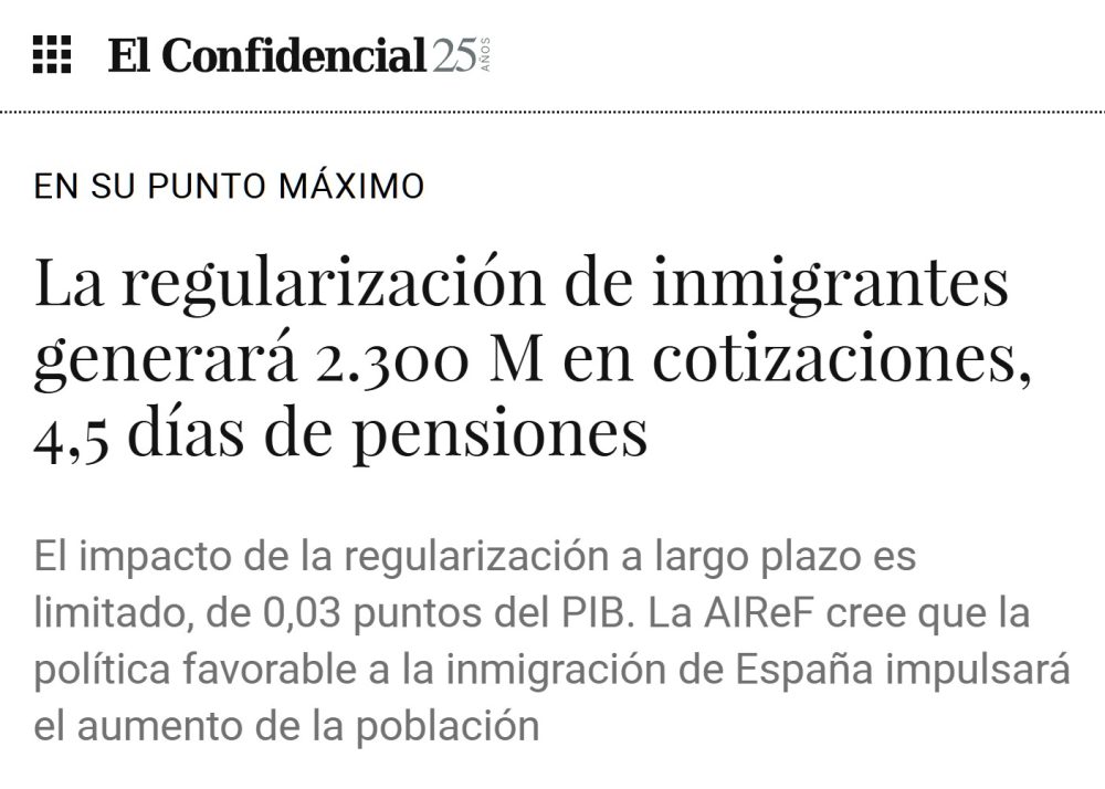 El coste en diferido de pagar 4,5 días de pensiones y aumentar el PIB un 0,03%
