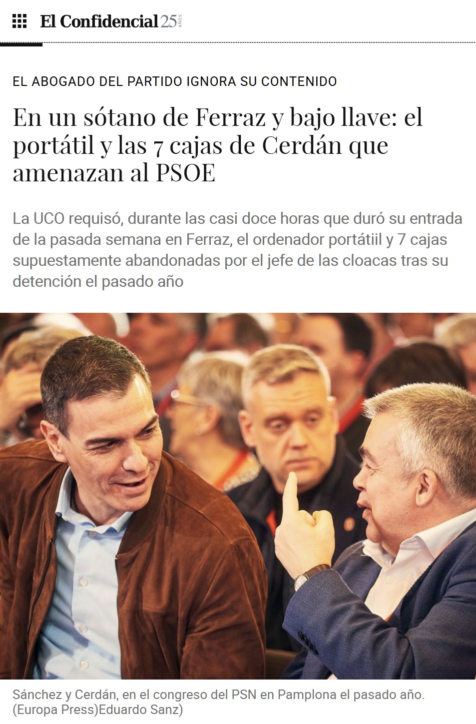 La UCO encontró en un sótano de Ferraz el portátil y 7 cajas llenas de agendas manuscritas de Santos Cerdán, que la PSOE “no sabía” que existían y que ahora amenazan con destapar toda la trama de extorsiones, financiación irregular y protección a Perro.