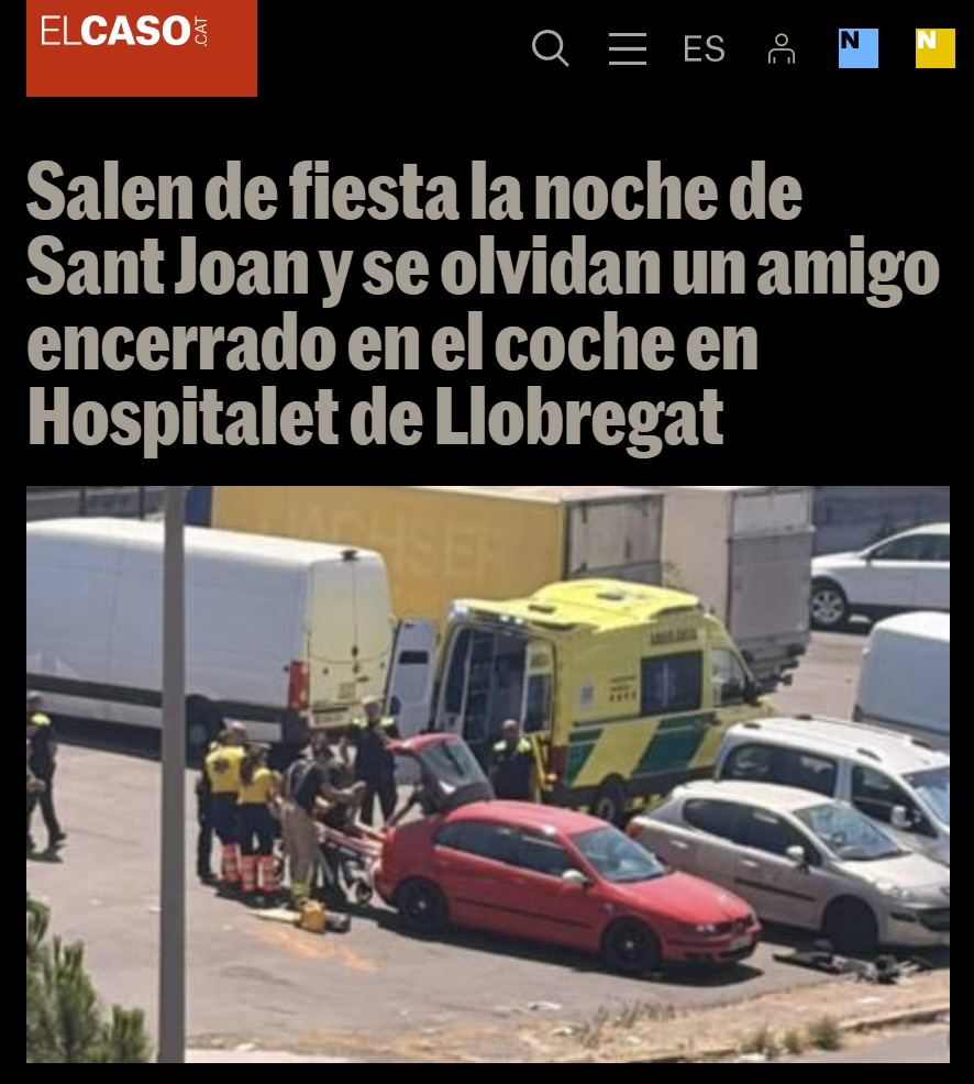 Se dejan a un colega encerrado en el coche y casi amocha por el calor.