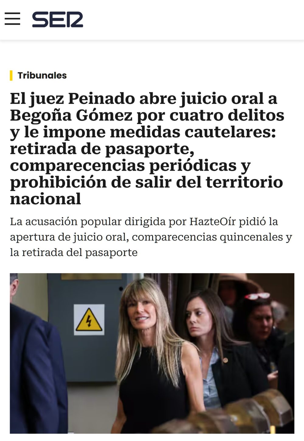 El juez afirma que la propia policía podría ayudar a Begoña Gómez a fugarse.