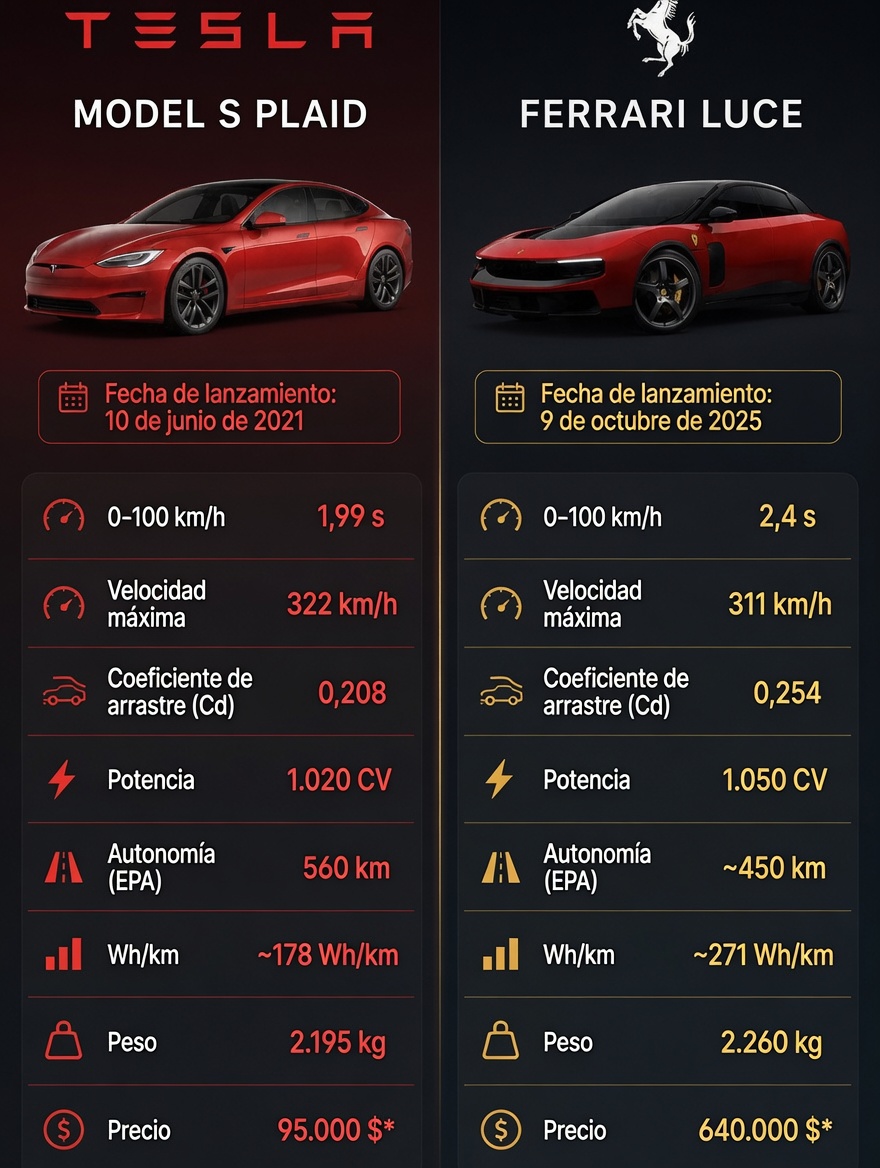 Ferrari Luce vs Tesla Model S Plaid