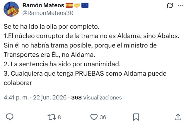 La sincronizada ya está con el runrún de que "el corruptor" Andama se va de rositas. Dejando caer de que la culpa de todo es suya, cuando en realidad era el chico de los recados de los corruptos.