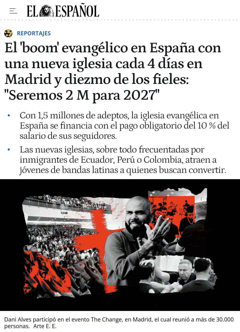 No teníamos suficiente con las mezquitas, que desde Sudamérica nos llega ahora el boom de las iglesias evangélicas.