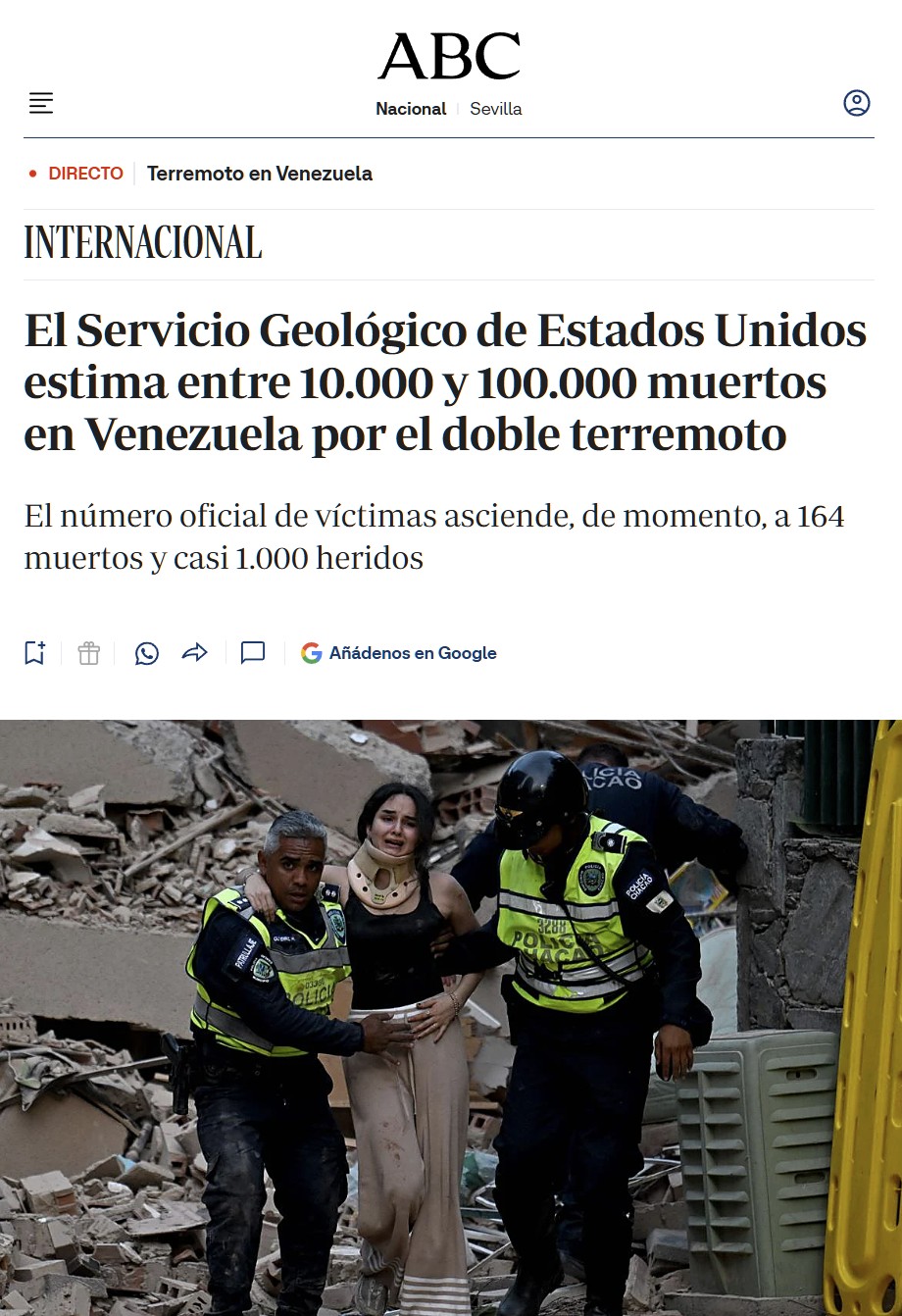 Así se vio el terremoto de Venezuela desde el mar.