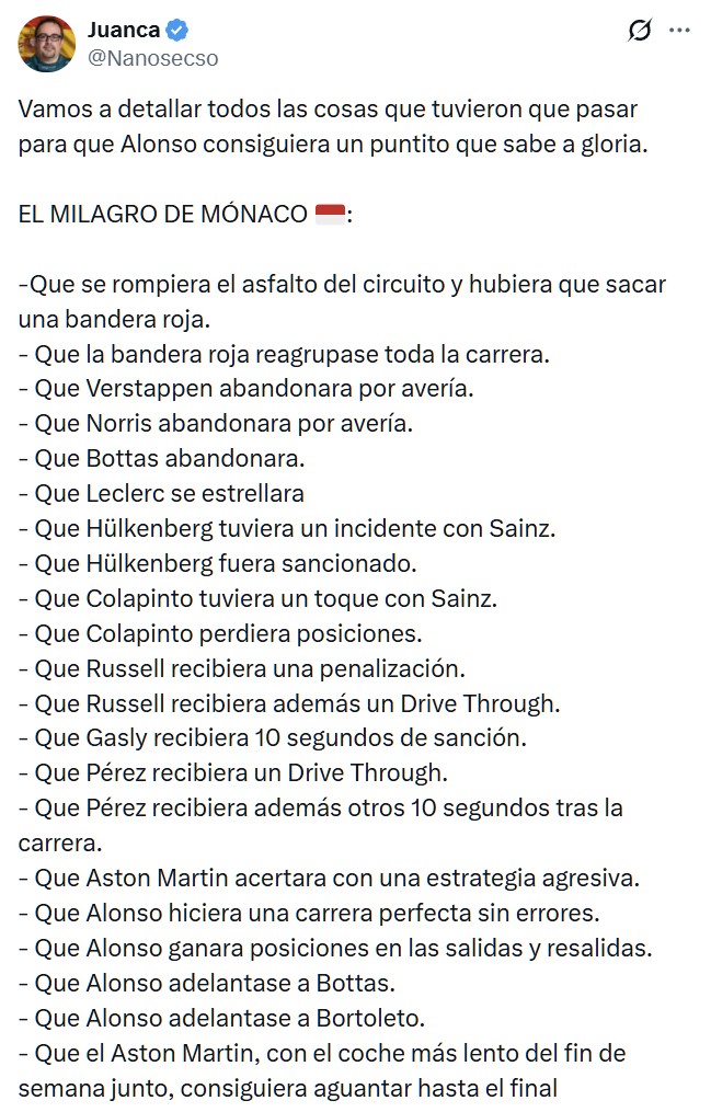 Todo lo que tuvo que pasar el domingo para que Fernando Alonso se llevase su primer punto en la temporada 2026.