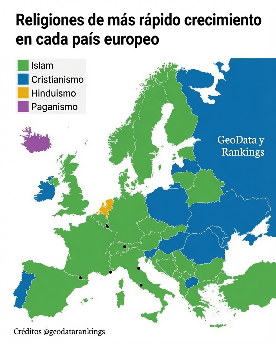 El islam es actualmente la religión mayoritaria de más rápido crecimiento en Europa.
