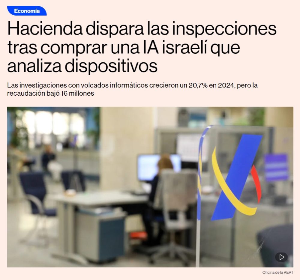 Para que hagas cualquier gestión, Hacienda te ofrece a una charo con una máquina de escribir y un ábaco, pero para recaudar: TECNOLOGÍA ALIENÍGENA.