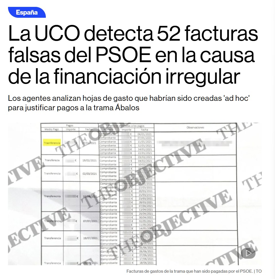 52 facturas falsas.