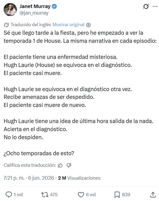 Imagina hacer una crítica facilona a House y que te conteste el mismísimo