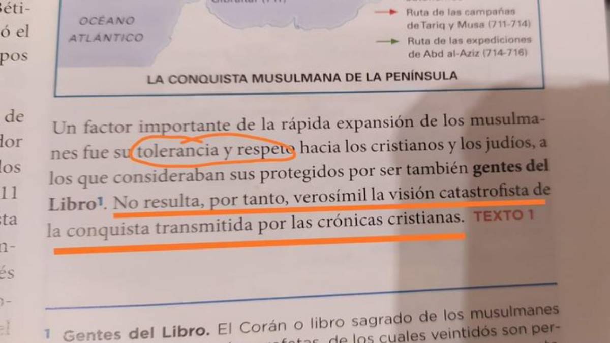 Los nuevos libros de Historia para niños dicen que la invasión musulmana se hizo 'con tolerancia y respeto'