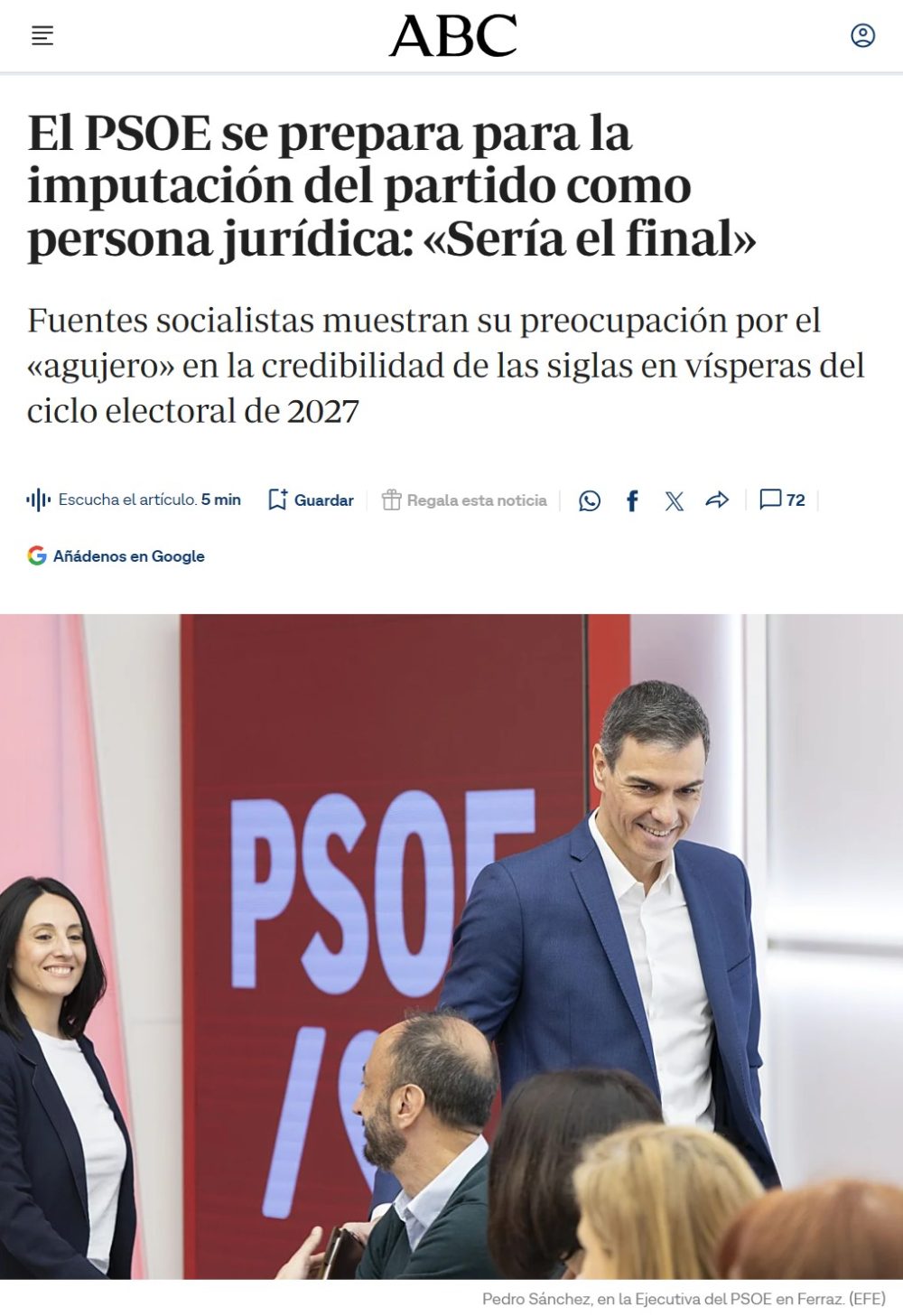¿Qué pasará si imputan al PSOE como persona jurídica?