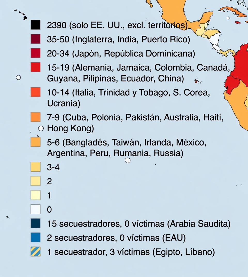 Víctimas del 11s por lugar de nacimiento.