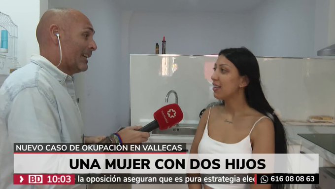 Okupa con dos hijos pequeños en Puente Vallecas: "Pagué 1000 euros por este piso, lo que cobro de una ayuda".