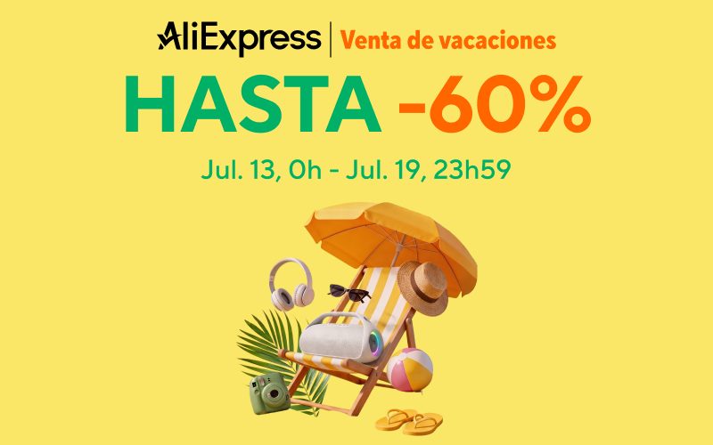 En menos de una hora comienza la Promo Venta de Vacaciones de AliExpress: cupones de hasta 60€ de descuento.