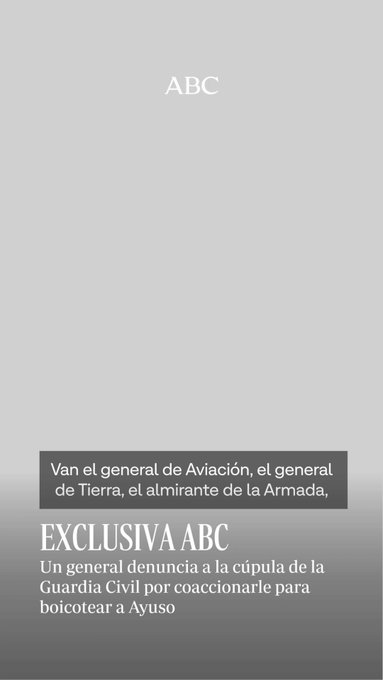 Un general denuncia a la cúpula de la Guardia Civil por coaccionarle para boicotear a Ayuso