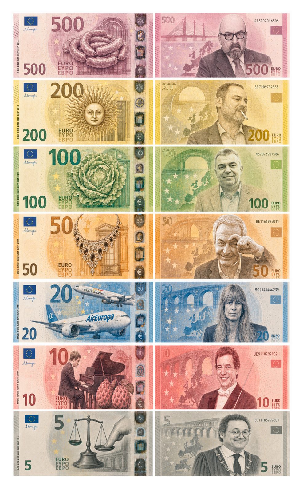 La propuesta de un finolier para los nuevos billetes de Euro.