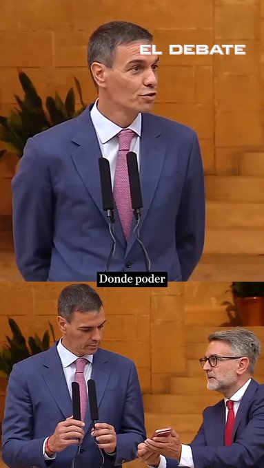 El doble lapsus de Sánchez al final de su discurso tras el despacho con el Rey.
