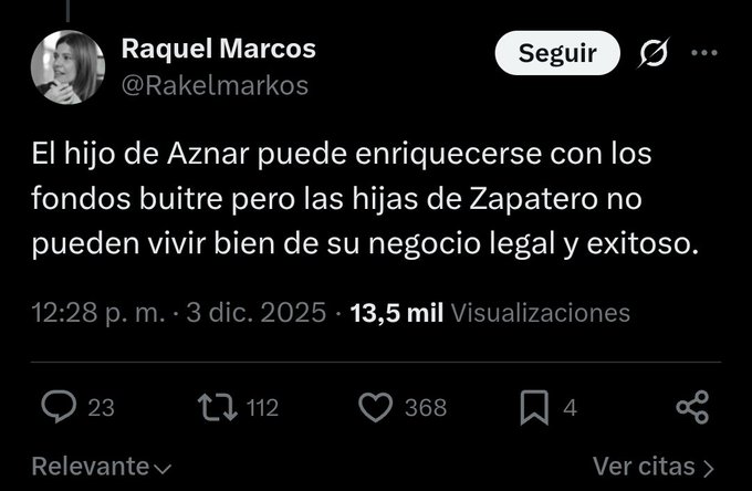 A ver si Raquel Marcos tiene un momento para comentar esta noticia sobre el "negocio legal y exitoso" de las hijas de Zapatero