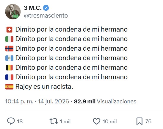 Rufián asegura que la condena a David Sánchez "es una sobrada importante".