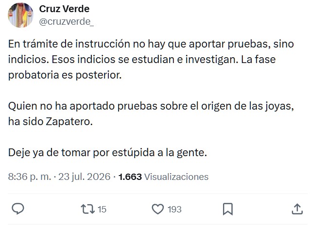 Patxi López: "Acusar sin aportar ni una sola prueba en el juzgado es cargarse el Estado de Derecho. Las certezas se demuestran ante el juez, no con insinuaciones."