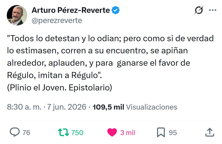 Pérez-Reverte y sus citas "fuera de contexto" en Twitter.