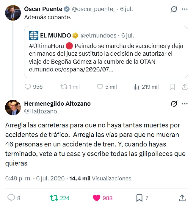 Mismo punto kilométrico.