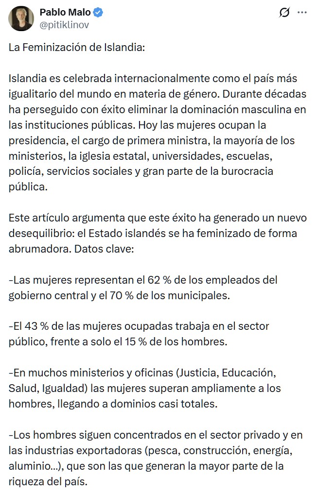El problema que hay detrás de la feminización de Islandia.