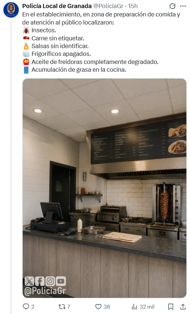 Esto es todo lo que se encontraron en el kebab infernal clausurado en Granada.
