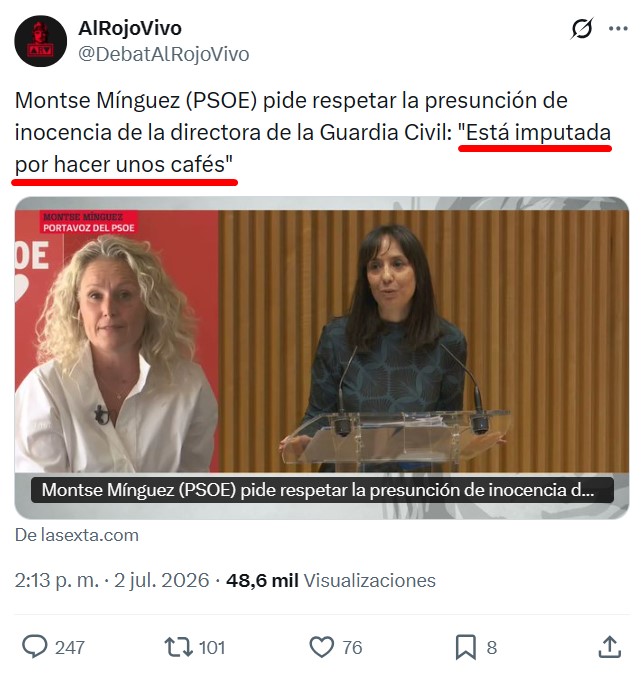 Van a investigar a la directora de la Guardia Civil mientras sigue al frente del cuerpo que la investiga...