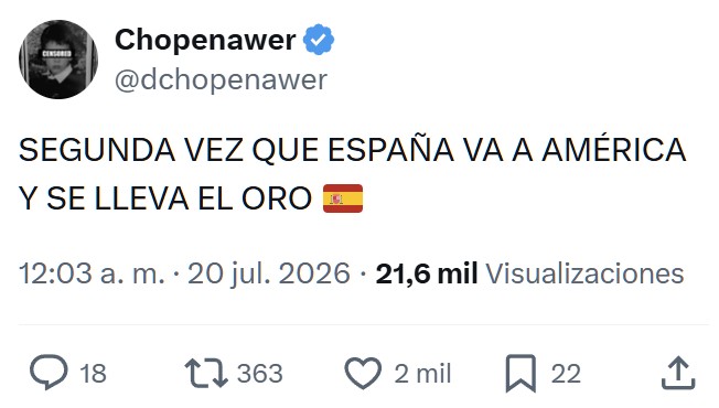 Segundo mundial y segunda vez que...