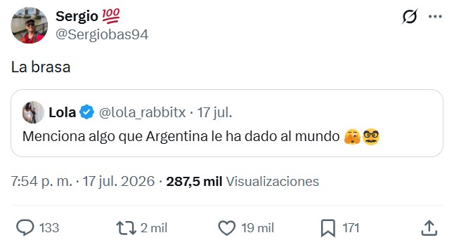 Menciona algo que Argentina le haya dado al mundo.