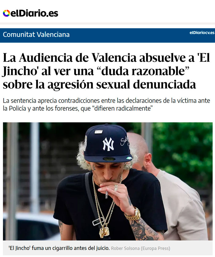 La Audiencia de Valencia absuelve a 'El Jincho'.